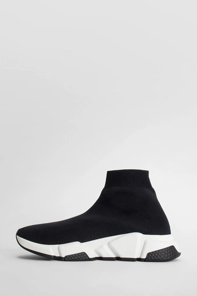Balenciaga Speed Lt Logo-print Stretch-knit High-top Sneakers In Black