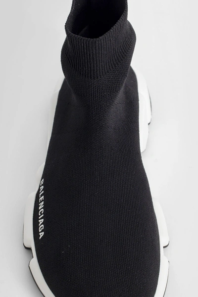 Balenciaga Speed Lt Logo-print Stretch-knit High-top Sneakers In Black