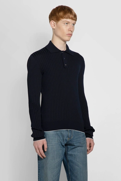 Shop Bottega Veneta Man Blue Knitwear