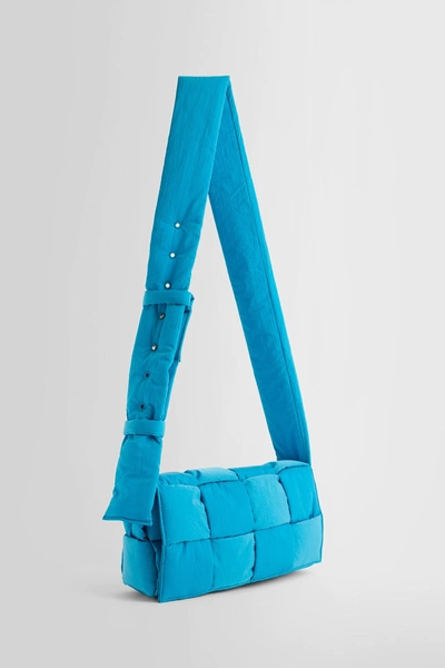 Shop Bottega Veneta Man Blue Shoulder Bags