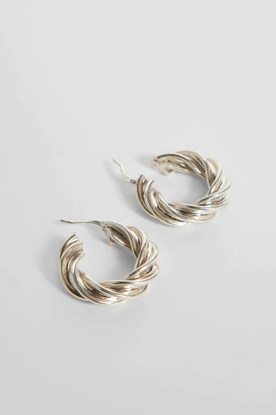 Shop Bottega Veneta Woman Silver Earrings