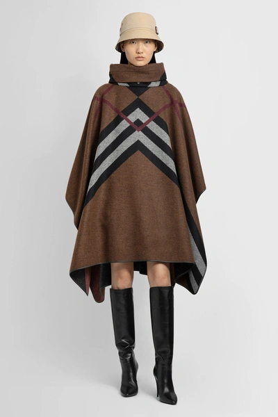 Shop Burberry Woman Brown Coats