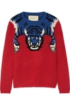 GUCCI EMBELLISHED INTARSIA WOOL SWEATER