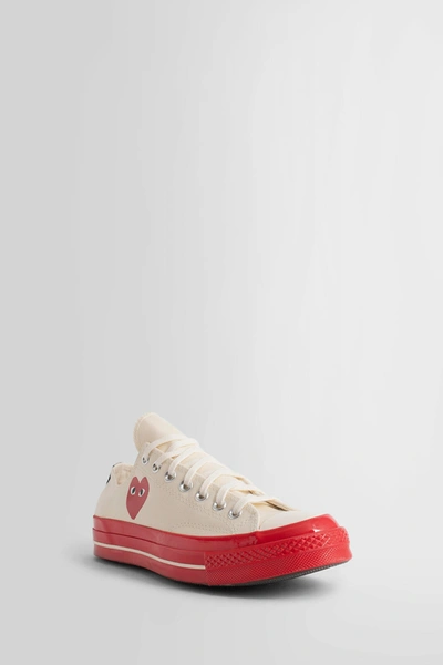 Shop Comme Des Garçons Play Unisex White Sneakers