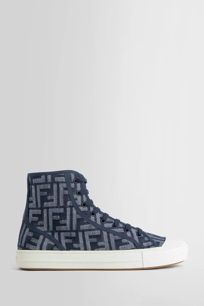 Shop Fendi Man Blue Sneakers