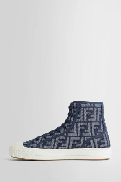 Shop Fendi Man Blue Sneakers