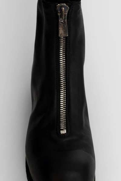 Guidi Front Zip Leather Ankle Boots In Black