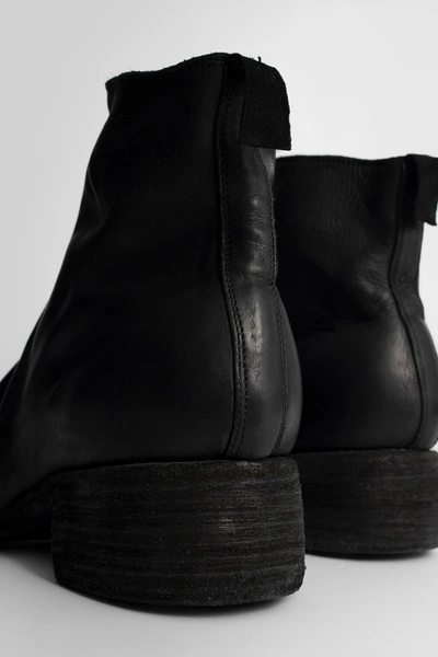 Guidi Front Zip Leather Ankle Boots In Black