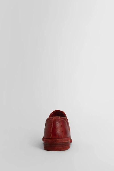 Guidi Leather Derby Shoes In Red