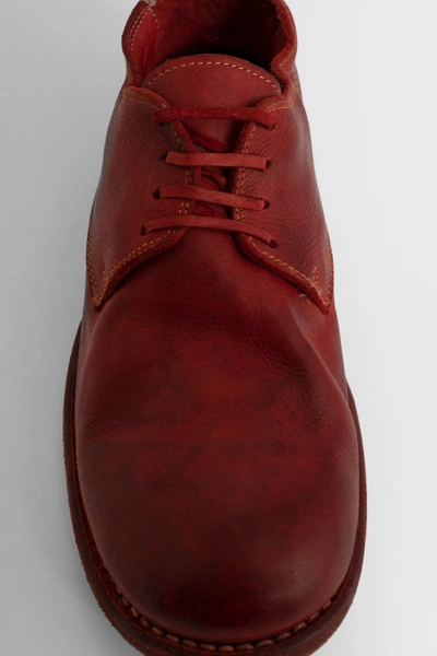 Guidi Leather Derby Shoes In Red