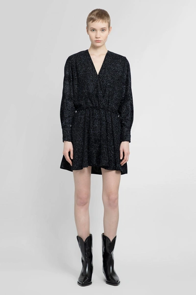 Isabel Marant Étoile Alexane Crystal-embellished Velvet Mini Dress In Black