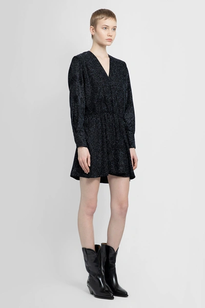 Isabel Marant Étoile Alexane Crystal-embellished Velvet Mini Dress In Black