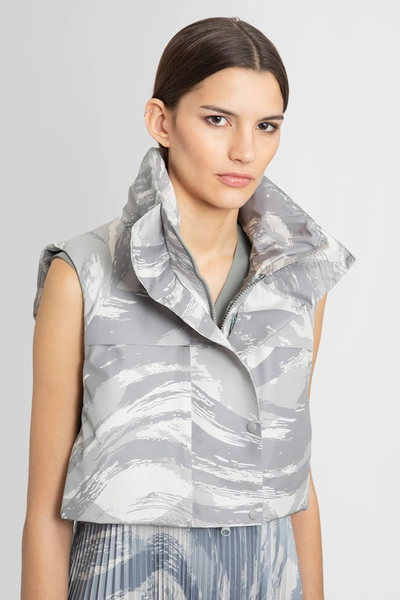 Shop Moncler Genius Woman Grey Waistcoats