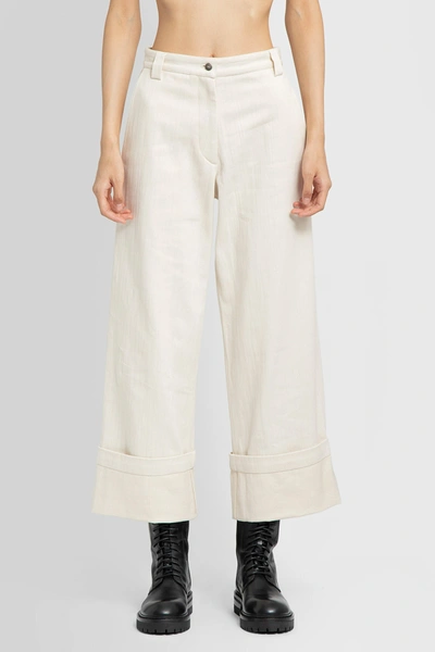 Moncler Genius 2 Moncler 1952 Oversize Folded Cuff Trousers In White