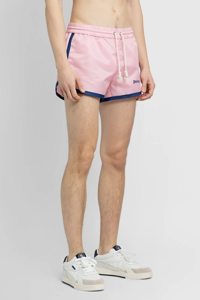 Shop Palm Angels Man Pink Shorts