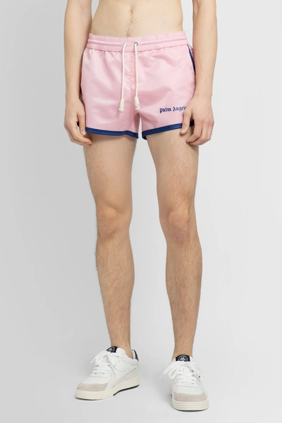 Shop Palm Angels Man Pink Shorts