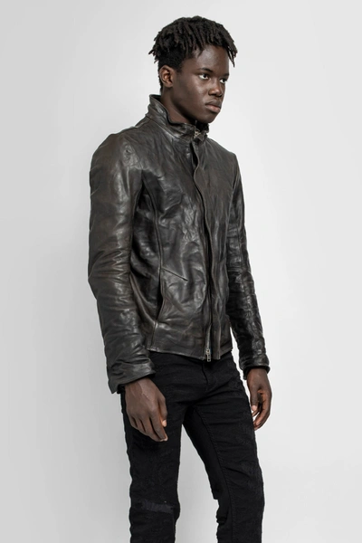 Shop Poème Bohèmien Man Brown Leather Jackets