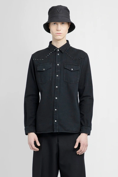 Shop Valentino Man Black Shirts