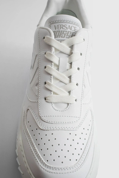 Shop Versace Man White Sneakers