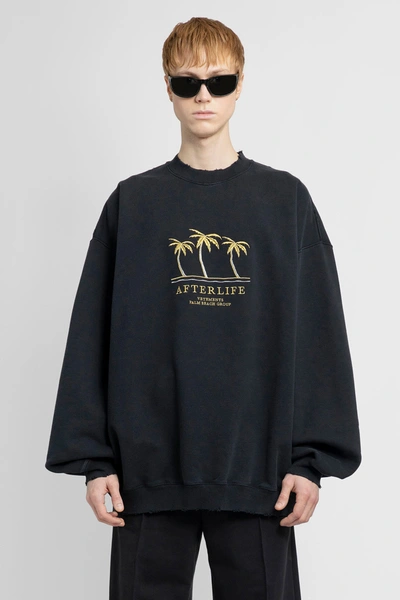 Shop Vetements Man Black Sweatshirts