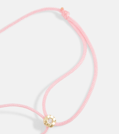 Octavia Elizabeth Parachute Nesting Gem 18kt Gold Bracelet With Diamond In Pink