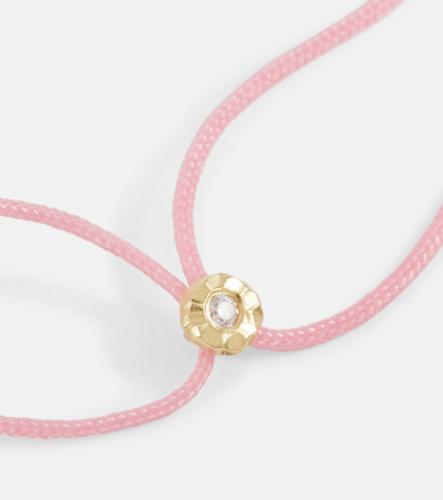 Octavia Elizabeth Parachute Nesting Gem 18kt Gold Bracelet With Diamond In Pink