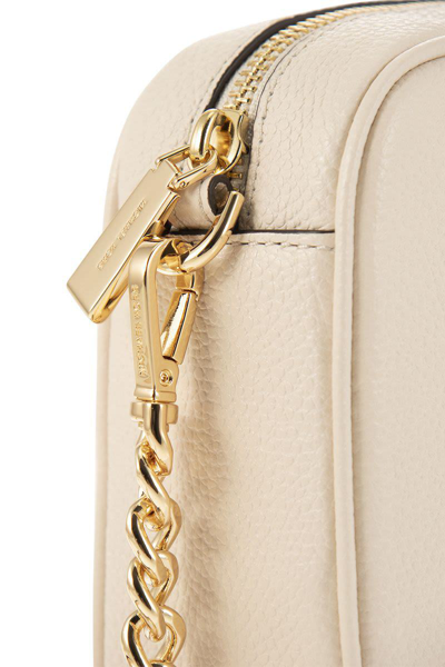 Shop Michael Kors Ginny - Leather Shoulder Bag In Cream