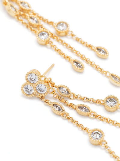 Shop Maje Crystal-embellished Drop Earrings In Gold