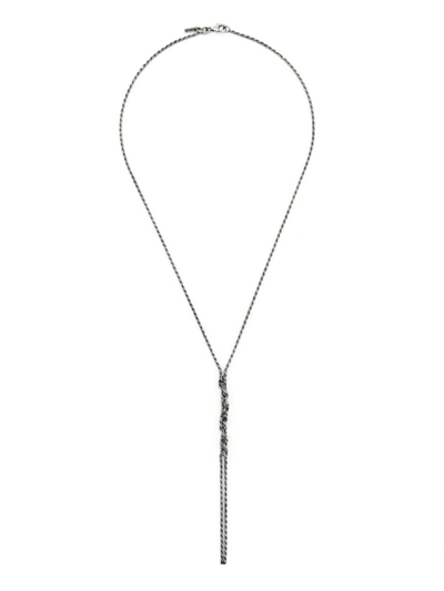 Shop Emanuele Bicocchi Tie-crochet Twisted Necklace In Silver