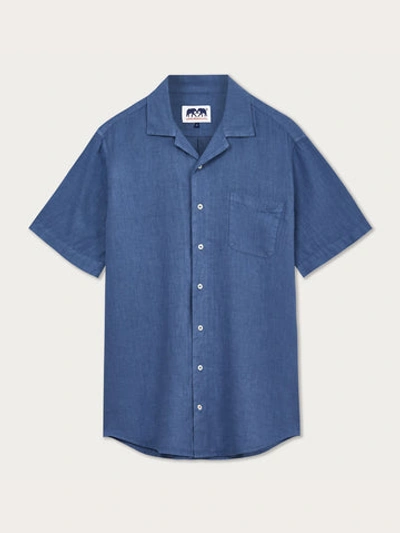Shop Love Brand & Co. Men's Deep Blue Arawak Linen Shirt