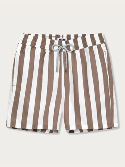 Shop Love Brand & Co. Men's Tan Candy Stripe Staniel Swim Shorts