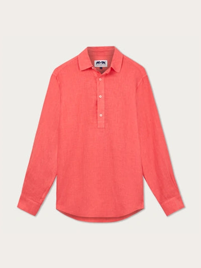 Shop Love Brand & Co. Men's Coral Rose Hoffman Linen Shirt