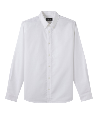 Shop Apc Button Down Shirt In Aab - White