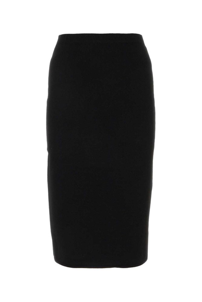 Shop The Row Cason Straight Hem Midi Skirt In Black
