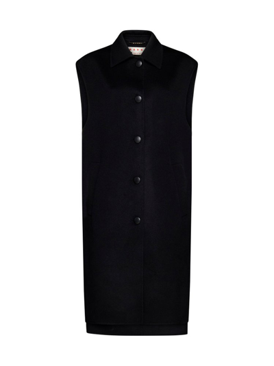 Shop Marni Buttoned Knitted Vest In Black