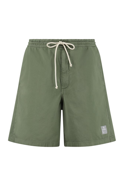 Shop Department 5 Logo Patch Drawstring Bermuda Shorts In Green