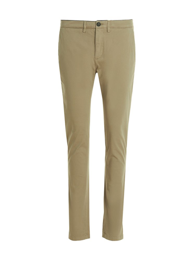 Shop Department 5 Mike Logo Patch Slim Fit Pants In Beige