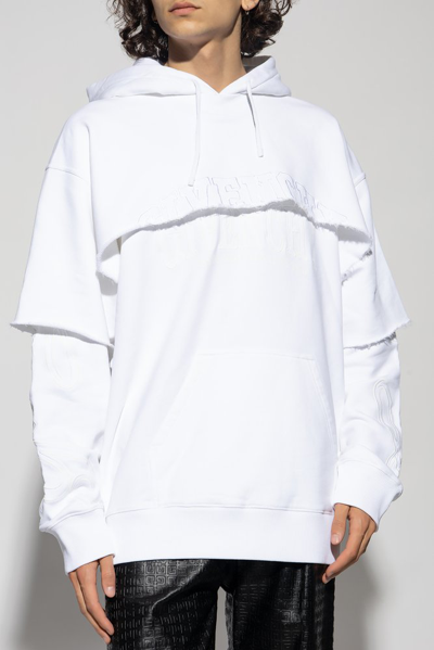 Shop Givenchy Double Layered Hoodie In White