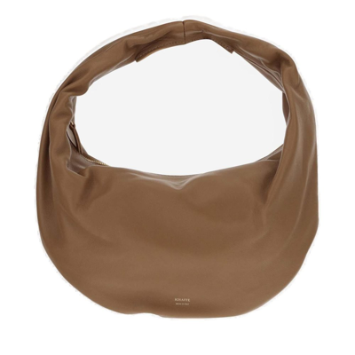 Shop Khaite Olivia Zipped Medium Tote Bag In Brown