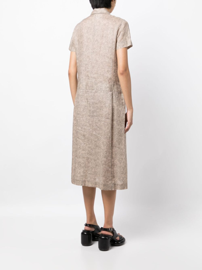 Pre-owned Chanel 1999 Cambon-print Shirt Dress In Brown