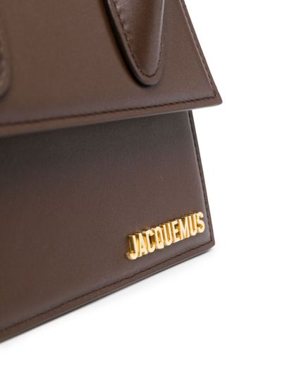 Shop Jacquemus Le Chiquito Moyen Leather Tote Bag In Brown