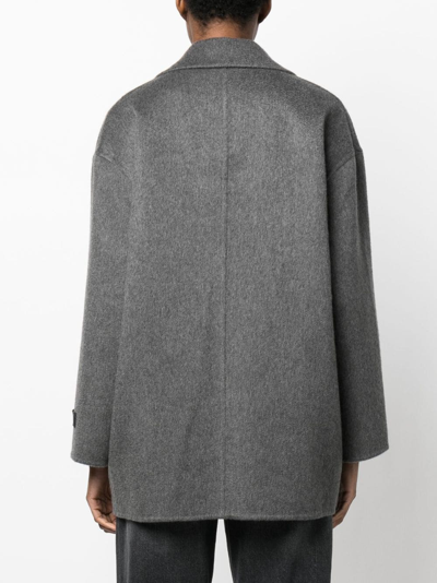 Brunello Cucinelli Cashmere Double-breasted Coat In Grey