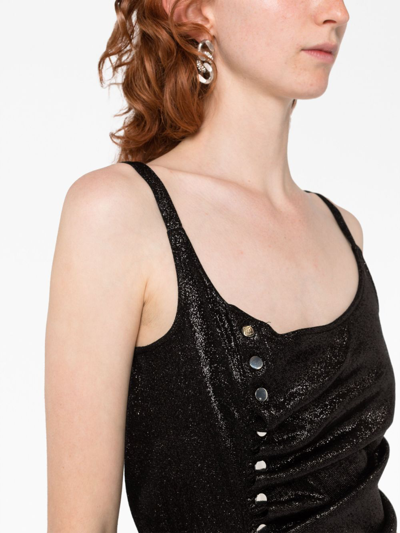 Rabanne Stud-detailed Metallic Maxi Dress In Black