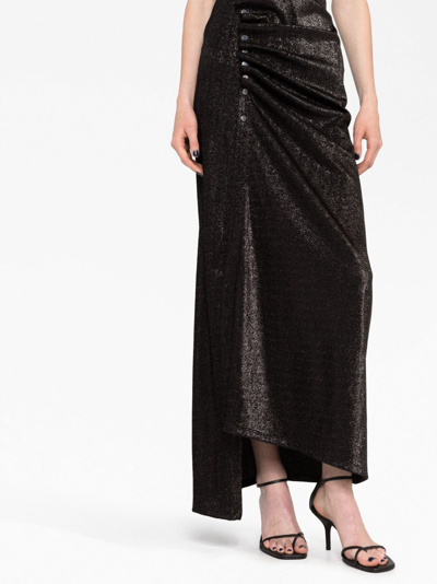 Shop Rabanne Stud-detailed Metallic Maxi Dress In Black