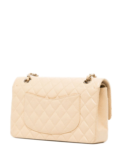 Pre-owned Chanel 2002 Medium Double Flap Shoulder Bag In Neutrals