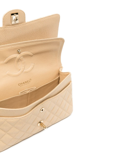 Pre-owned Chanel 2002 Medium Double Flap Shoulder Bag In Neutrals