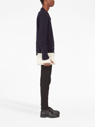 Maison Margiela Small Grained Leather Tote Bag In White