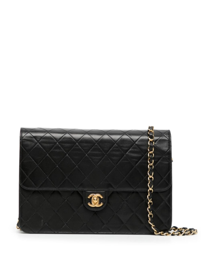 Pre-owned Chanel 2000 Classic Flap Shoulder Bag In Black