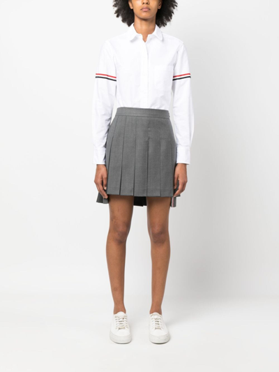 Shop Thom Browne Striped-grosgrain Cotton Shirt In White