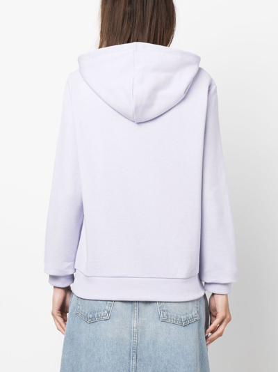 Shop Apc Item Cotton Hoodie In Purple